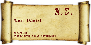 Maul Dávid névjegykártya